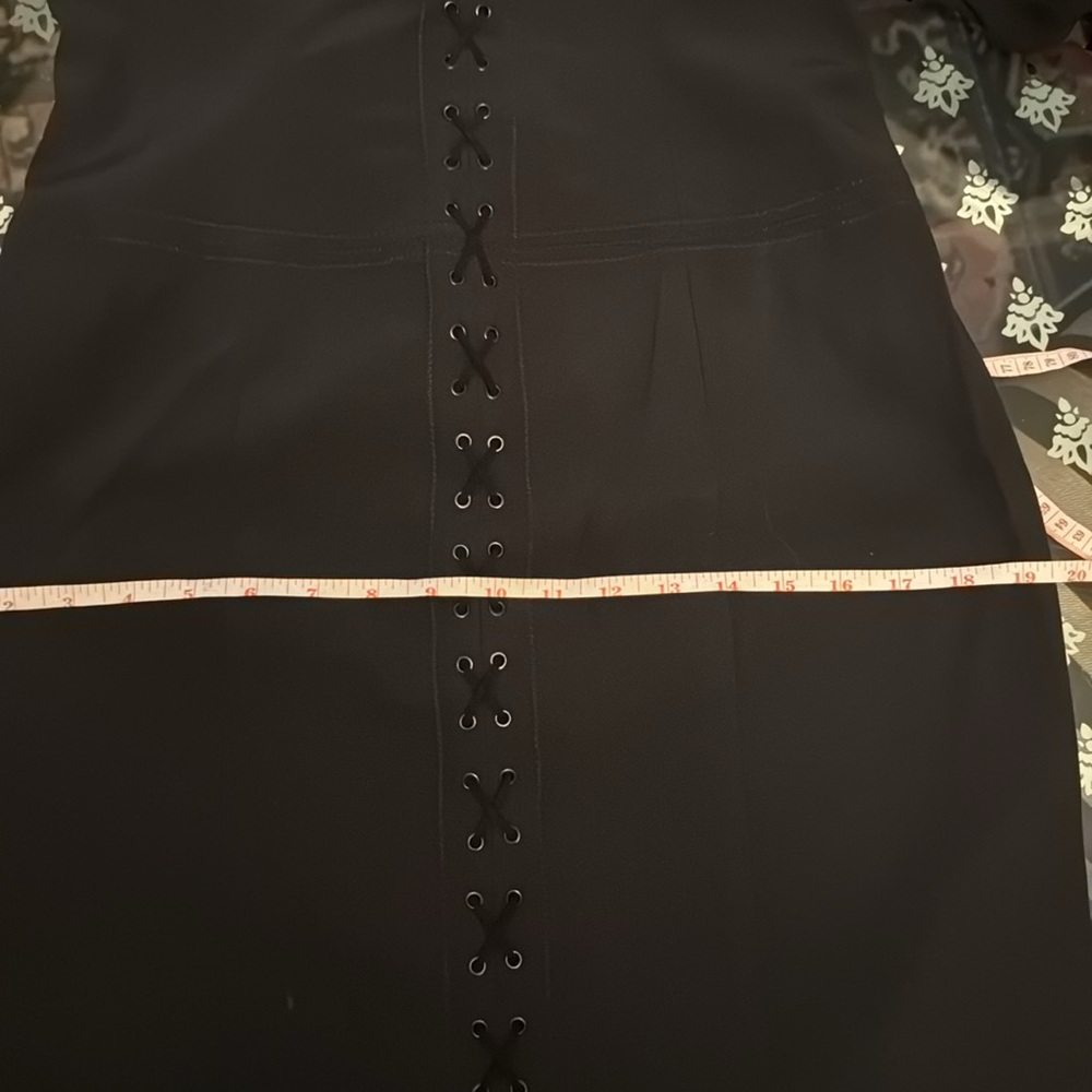 Vintage Maria Bianca Nero black strapless lace up corset dress sz large - Picture 11 of 12